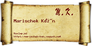 Marischek Kán névjegykártya